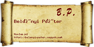 Belányi Péter névjegykártya