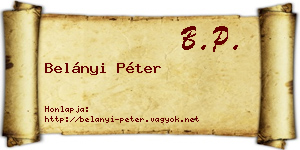 Belányi Péter névjegykártya